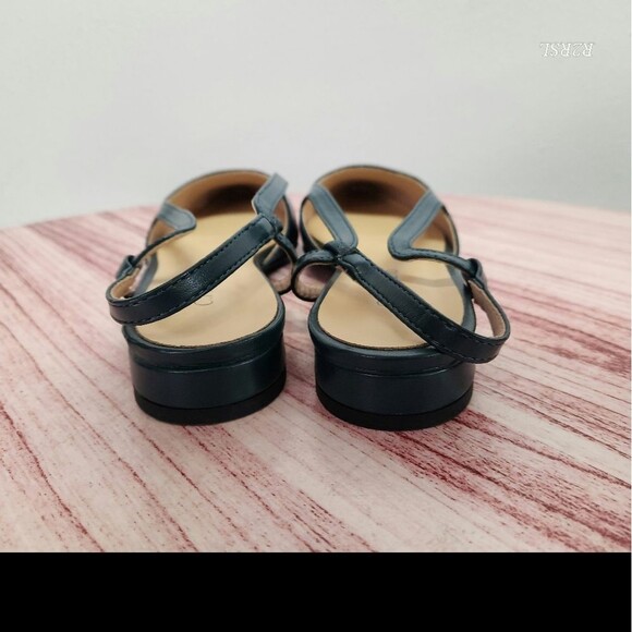 C. Paravano Slingback Flats women's size 36/US 5.5 black/dark tourquoise NWOT - Picture 5 of 9